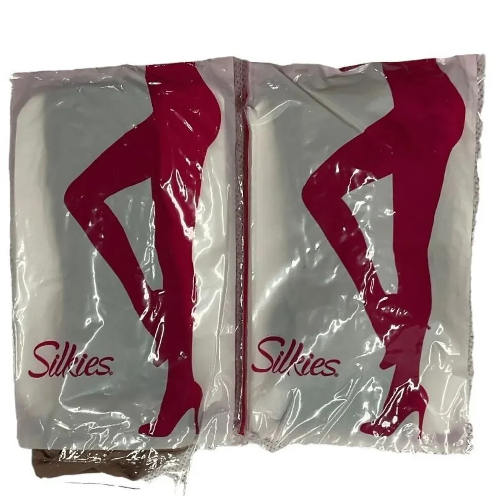 Silkies Women's 2-Pack Ultra Control Top Sheer Pantyhose Beige Honey Size‎ S
